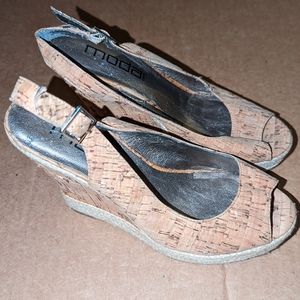Classic cork wedge heels, Size 7